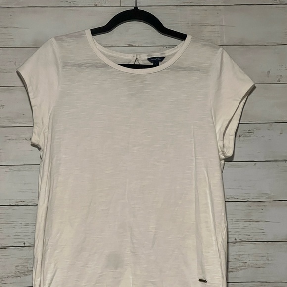 Nautica Women's Classic White Short Sleeve Tee - Picture 1 of 2